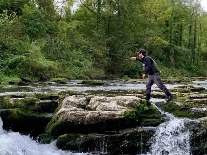 The Sieve river near of Florence Tuscany - trout flyfishing in italy