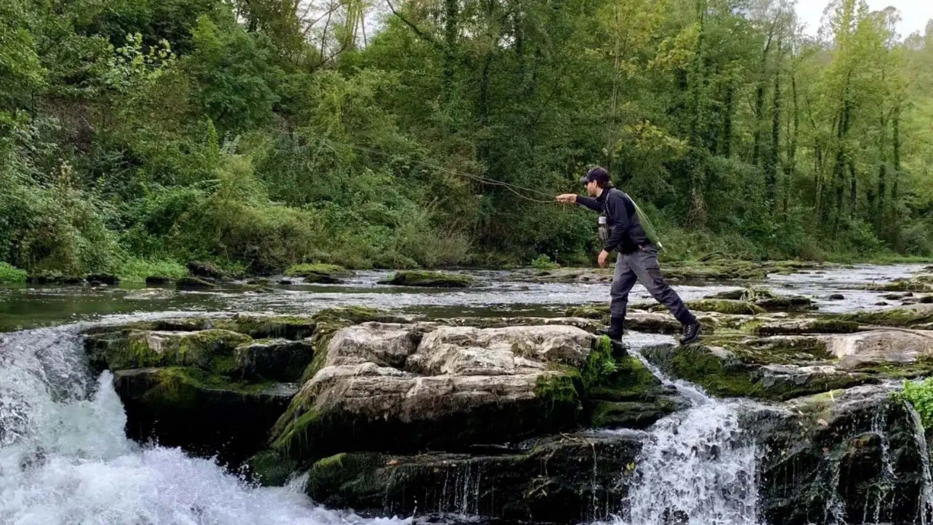 The Sieve river near of Florence Tuscany - trout flyfishing in italy